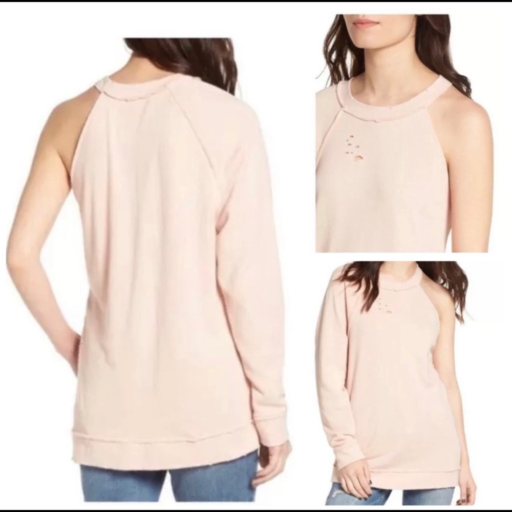 Nordstrom Treasure & Bond one shoulder sweatshirt